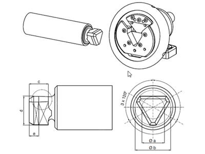 Palier pour embout triangulaire.