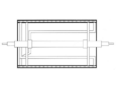 Rouleau à double paroi à circulation forcée en spirale, simple ou double